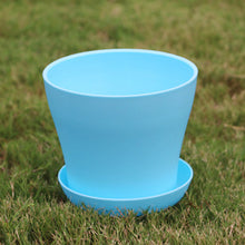 Load image into Gallery viewer, Color durable resin flowerpot with tray drain hole
