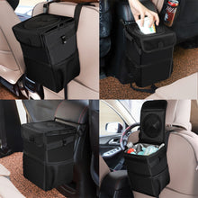 Load image into Gallery viewer, Car Bin Car Trash Can with Lid and Side Pockets Foldable Waterproof
