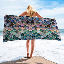 Load image into Gallery viewer, Mermaid Beach Towel creative printing sunscreen shawl quick dry towel

