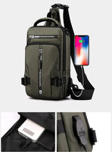 Load image into Gallery viewer, Multi-function messenger bag with USB charging port
