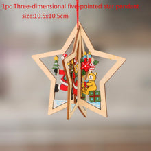 Load image into Gallery viewer, 2D 3D Christmas Ornament Wooden Hanging Pendants
