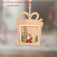 Load image into Gallery viewer, 2D 3D Christmas Ornament Wooden Hanging Pendants
