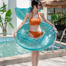 Load image into Gallery viewer, Rooxin mermaid inflatable swimming ring with backrest
