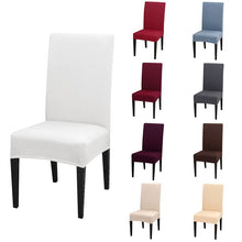 Load image into Gallery viewer, Solid Color Spandex Chair Covers Stretch Dining Room Seat Cover
