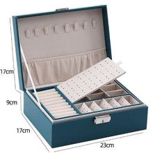 Load image into Gallery viewer, High capacity Leather Jewelry Box Necklace Earring Ring Ring storage box
