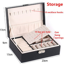 Load image into Gallery viewer, High capacity Leather Jewelry Box Necklace Earring Ring Ring storage box
