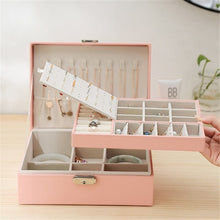 Load image into Gallery viewer, High capacity Leather Jewelry Box Necklace Earring Ring Ring storage box
