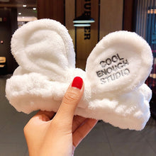 Load image into Gallery viewer, Shampoo hairpin with soft warm coral velvet bow animal ears
