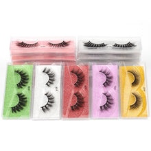 Load image into Gallery viewer, 10 Pairs 3-D mink eyelashes with messy natural false eyelashes
